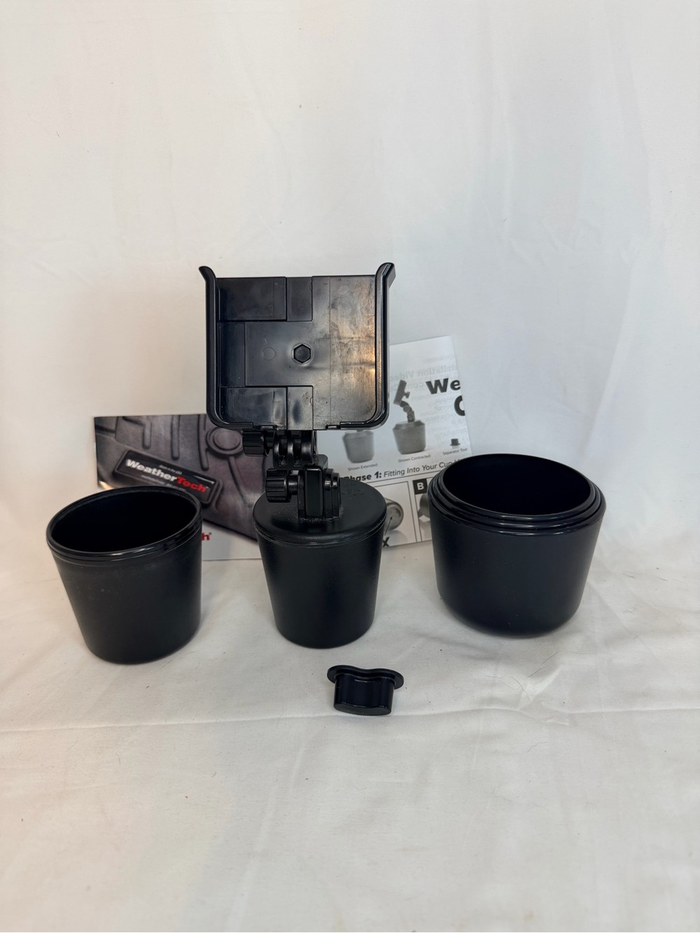 WeatherTech CupFone Universal Adjustable Cup Holder Cell Phone Car Mount Black